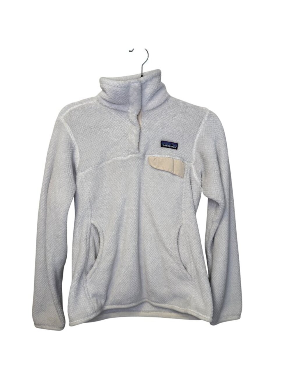 Patagonia Women’s XS Los Gatos 1/4 Snap Fleece Pullover White Cozy Jacket